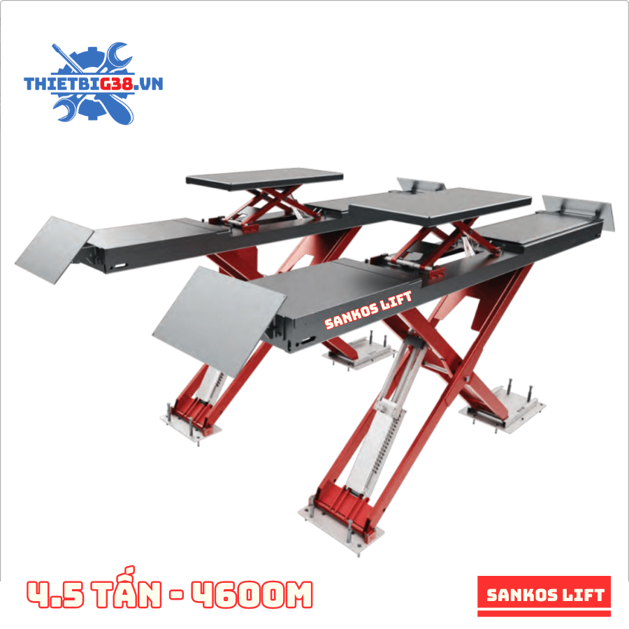 Cầu nâng cắt kéo 2 tầng SANKOS LIFT nâng 4.5 tấn